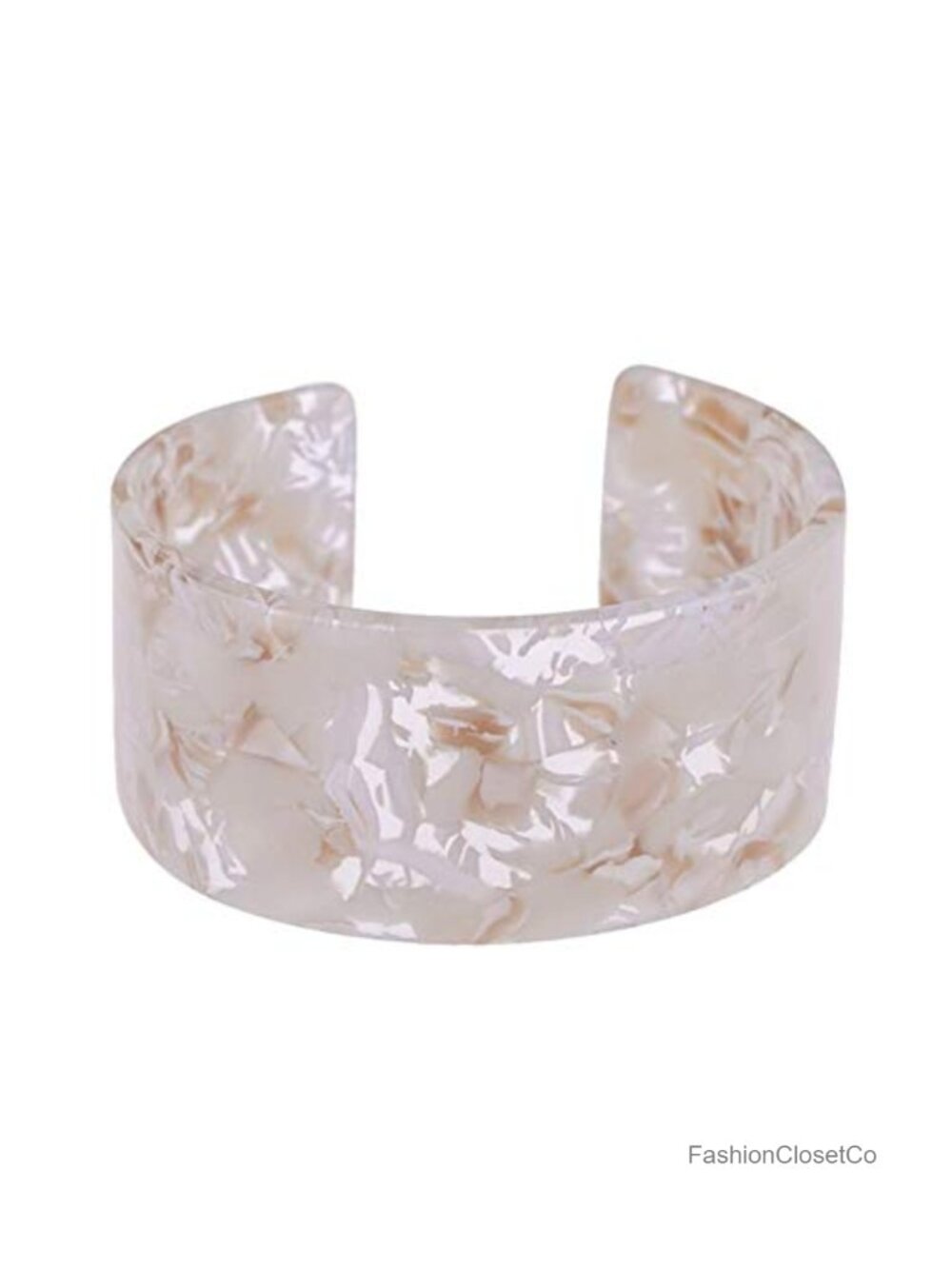 Tortoise Acrylic Resin Wide Cuff Bangle Bracelet Open Adjustable